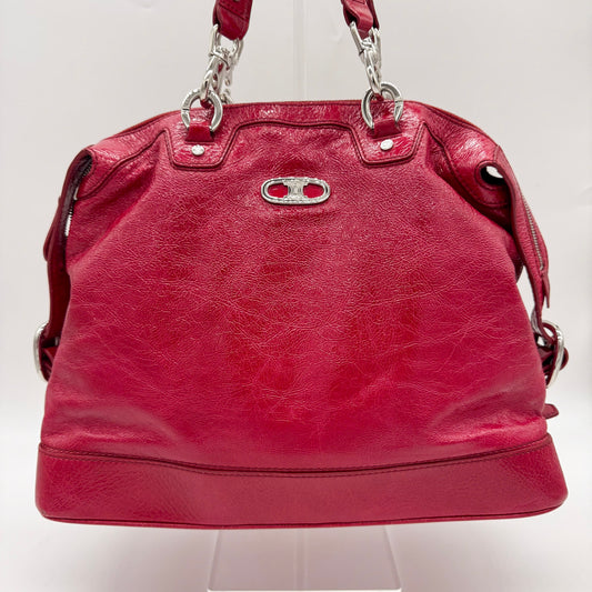 Celine Y2K Red Leather Shoulder Bag