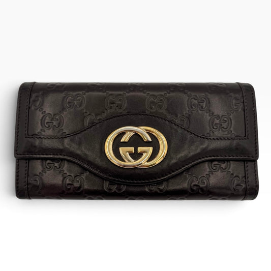 Gucci Guccissima Chocolate Brown Long Wallet