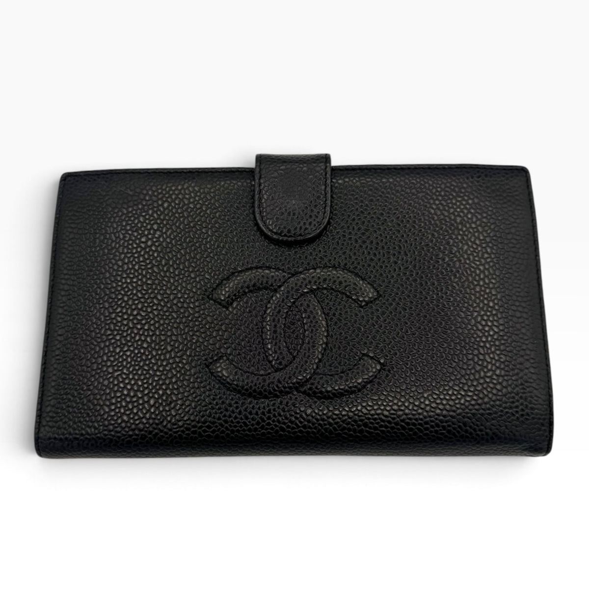 Chanel Black Caviar CC Long Wallet