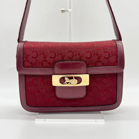 Burgundy Celine Horse Carriage Shoulder Bag