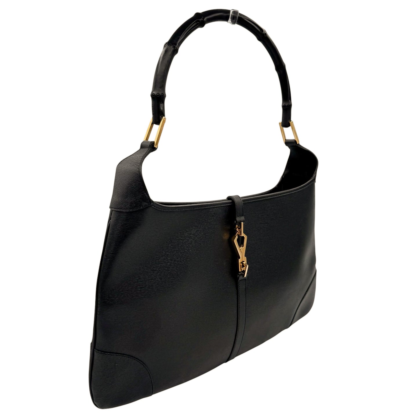 Gucci Tom Ford Era Bamboo Jackie Black Leather Shoulder Bag