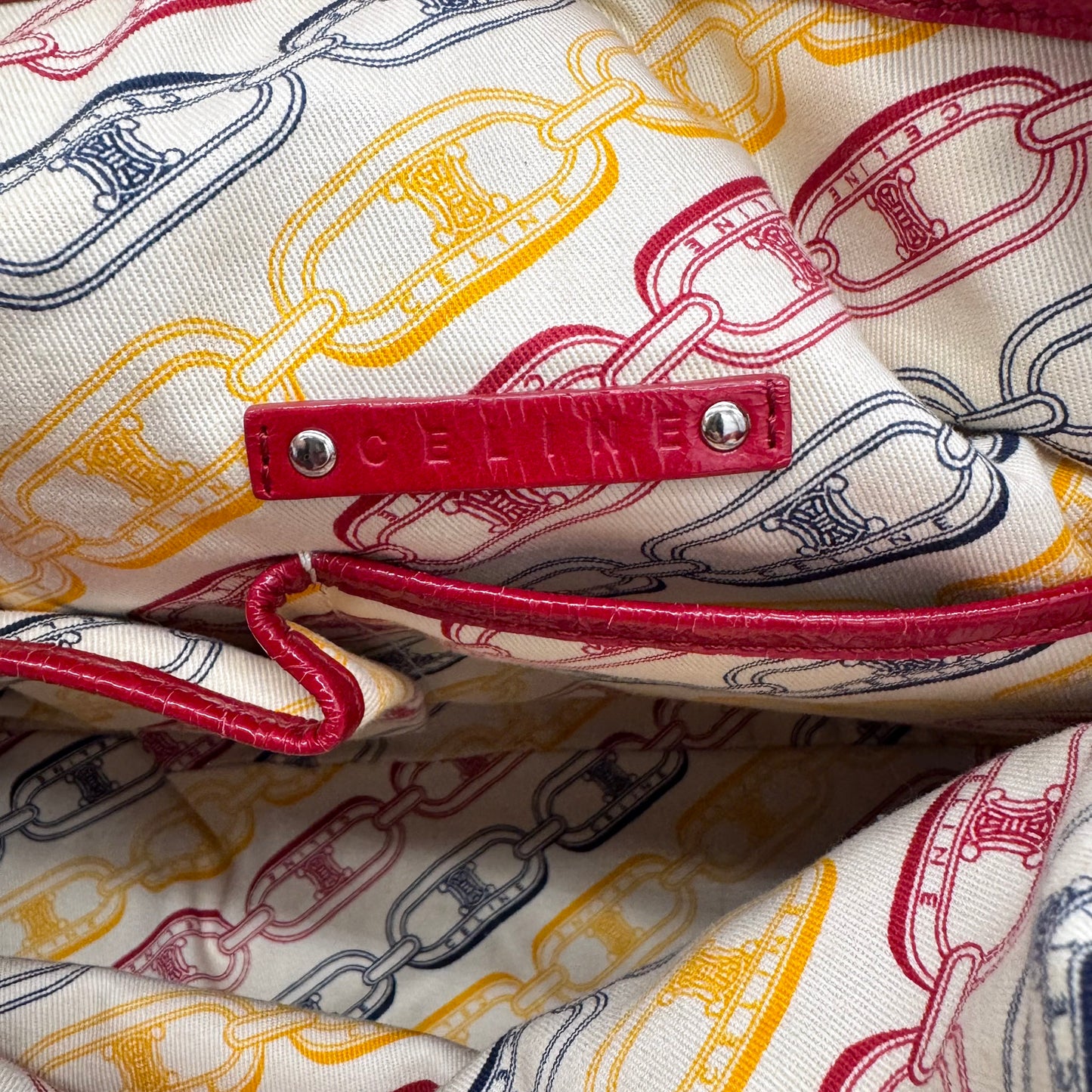 Celine Y2K Red Leather Shoulder Bag