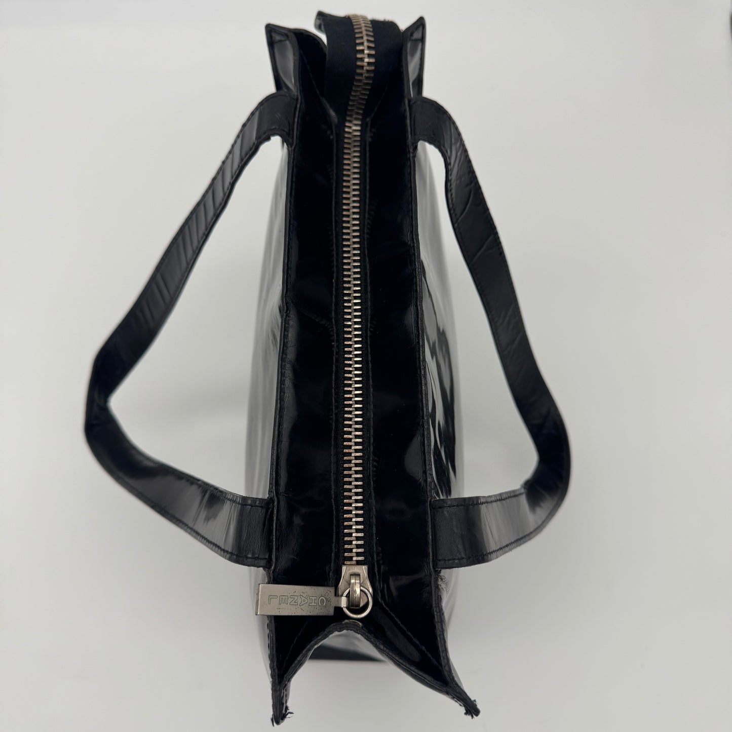 Chanel Patent Leather Logo Tote Bag Black
