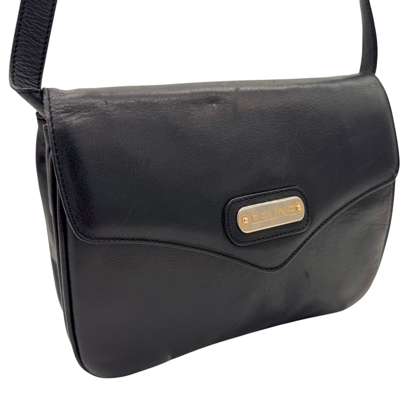 Celine Black Leather Crossbody Bag