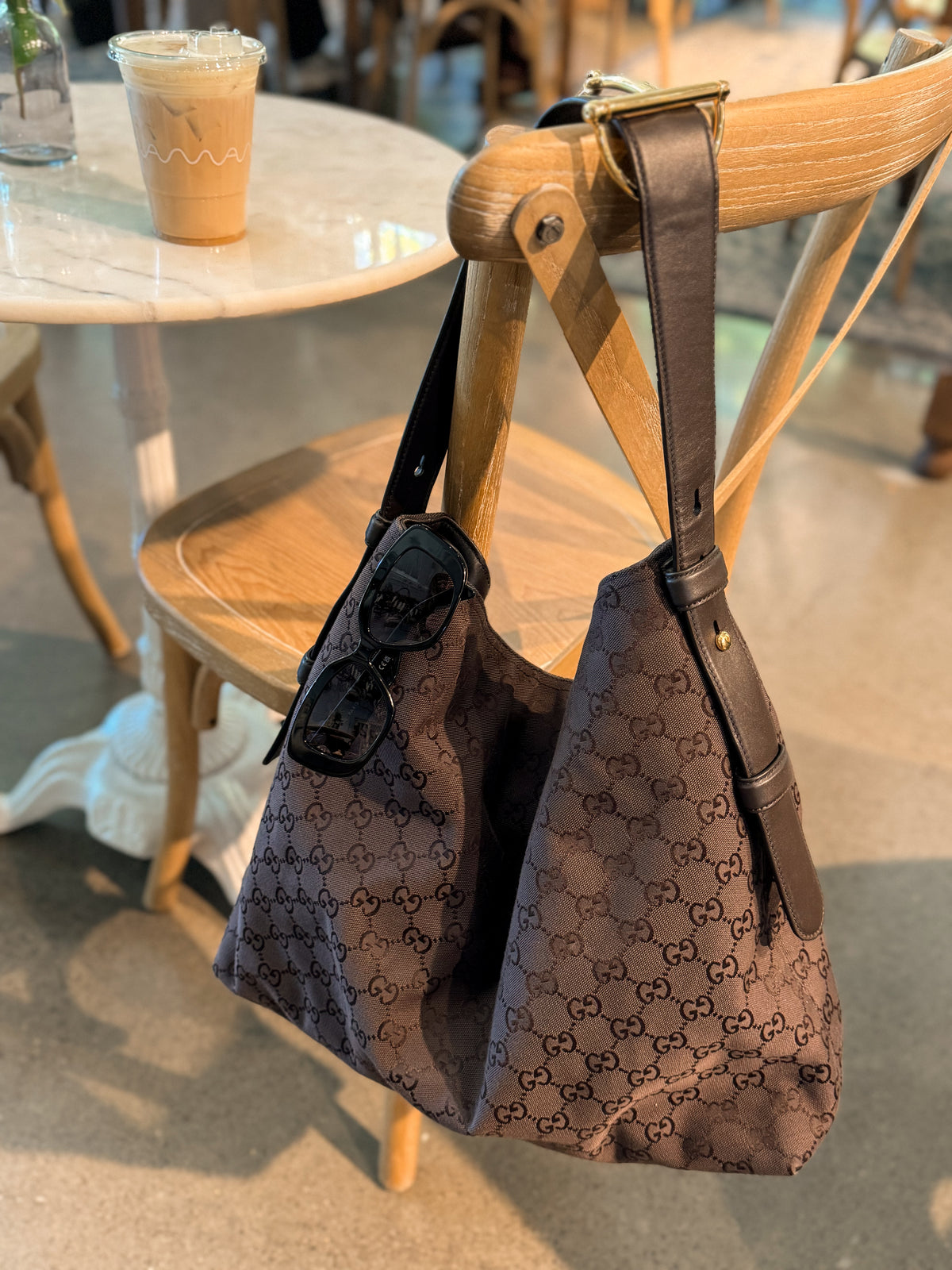 Gucci Beatrix Large Chocolate Brown Tote Bag