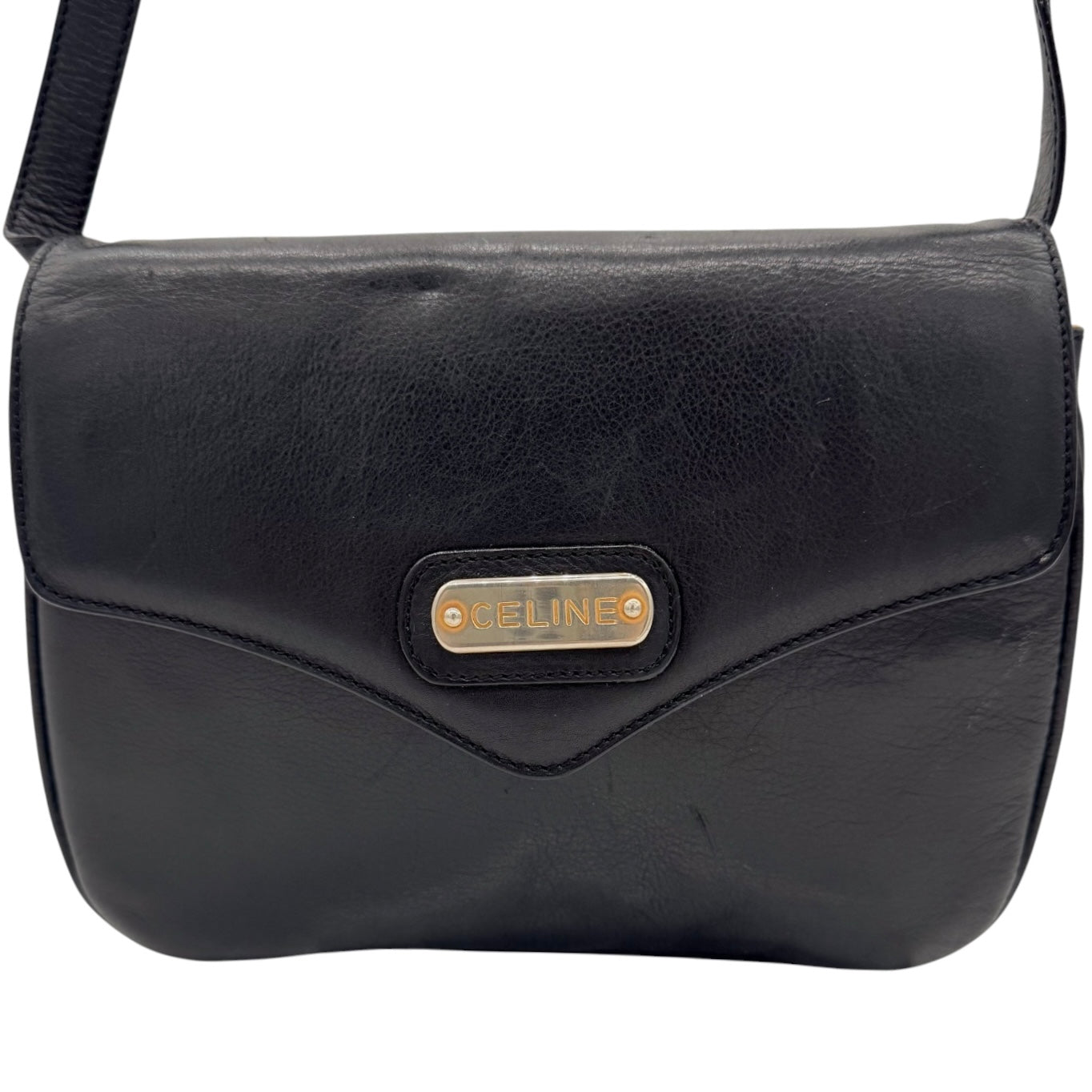 Celine Black Leather Crossbody Bag