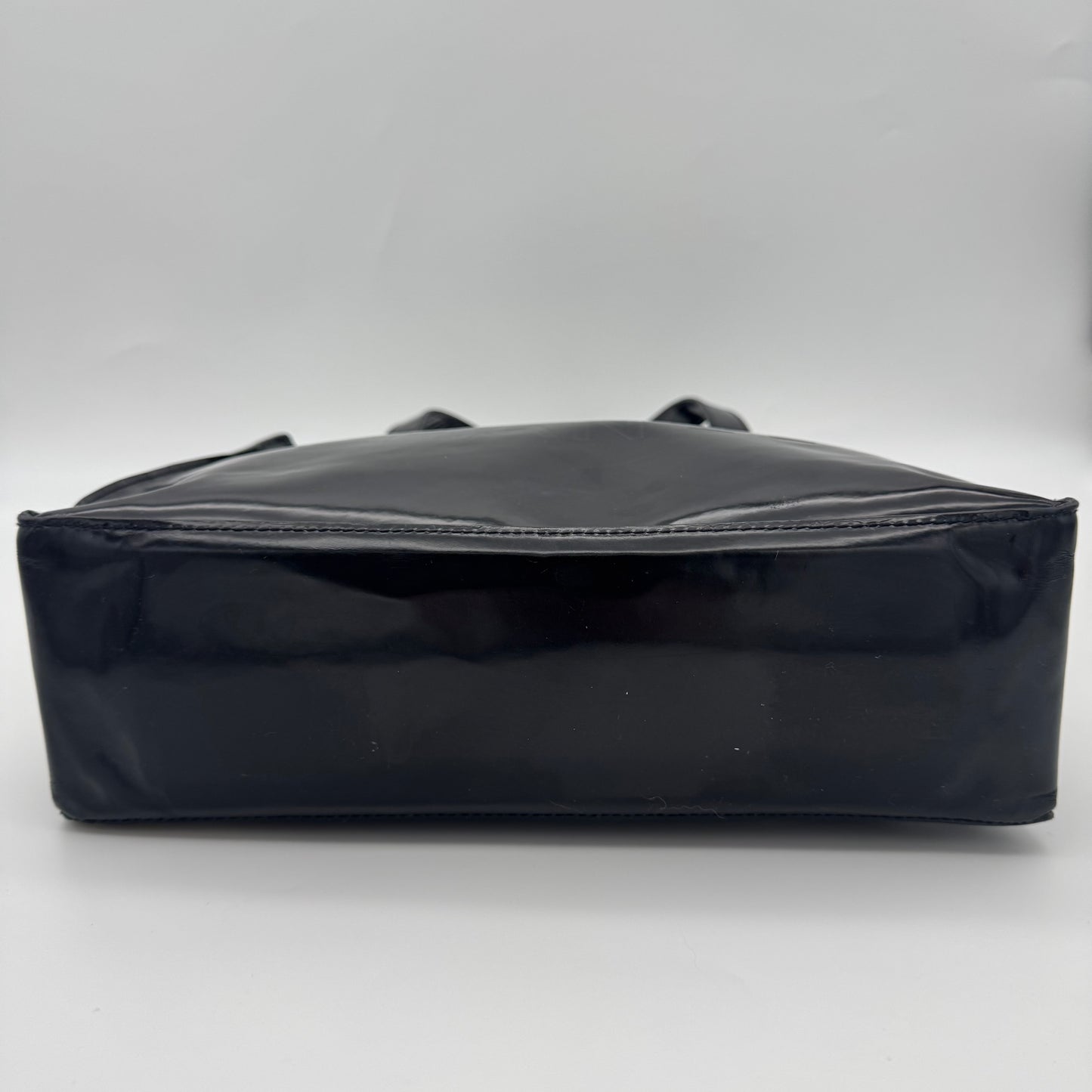 Chanel Patent Leather Logo Tote Bag Black