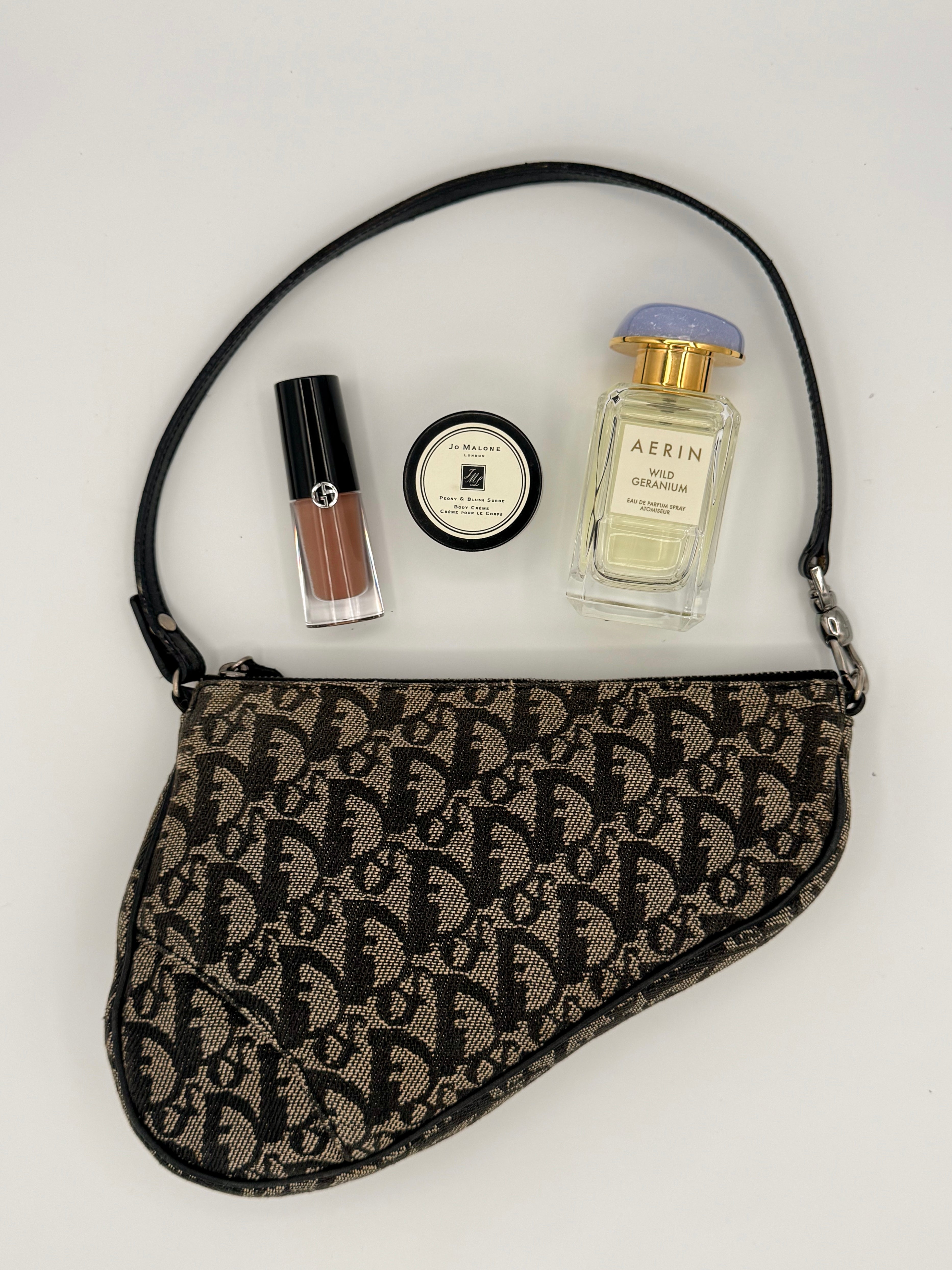 Dior SADDLE グローブD金具トロッター ブラック ラムレザー Christian Dior Saddle Bag Black Trotter Monogram Canvas Galliano