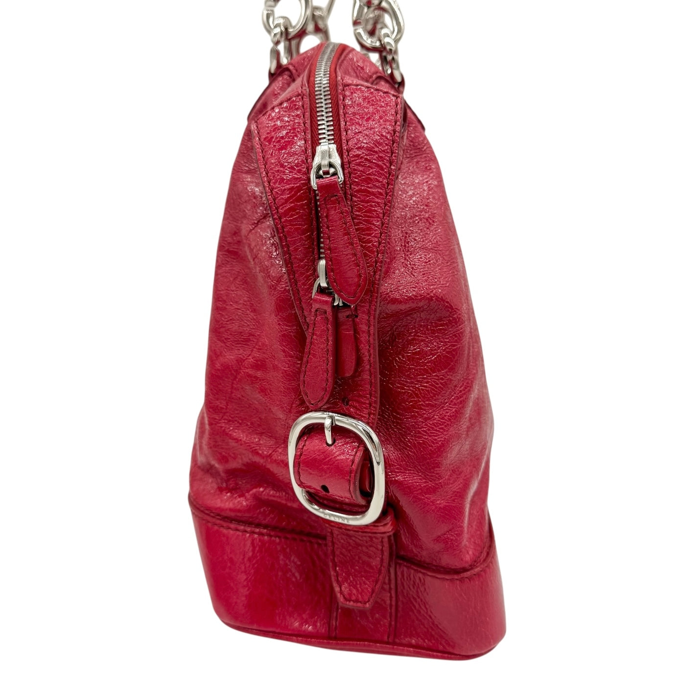 Celine Y2K Red Leather Shoulder Bag