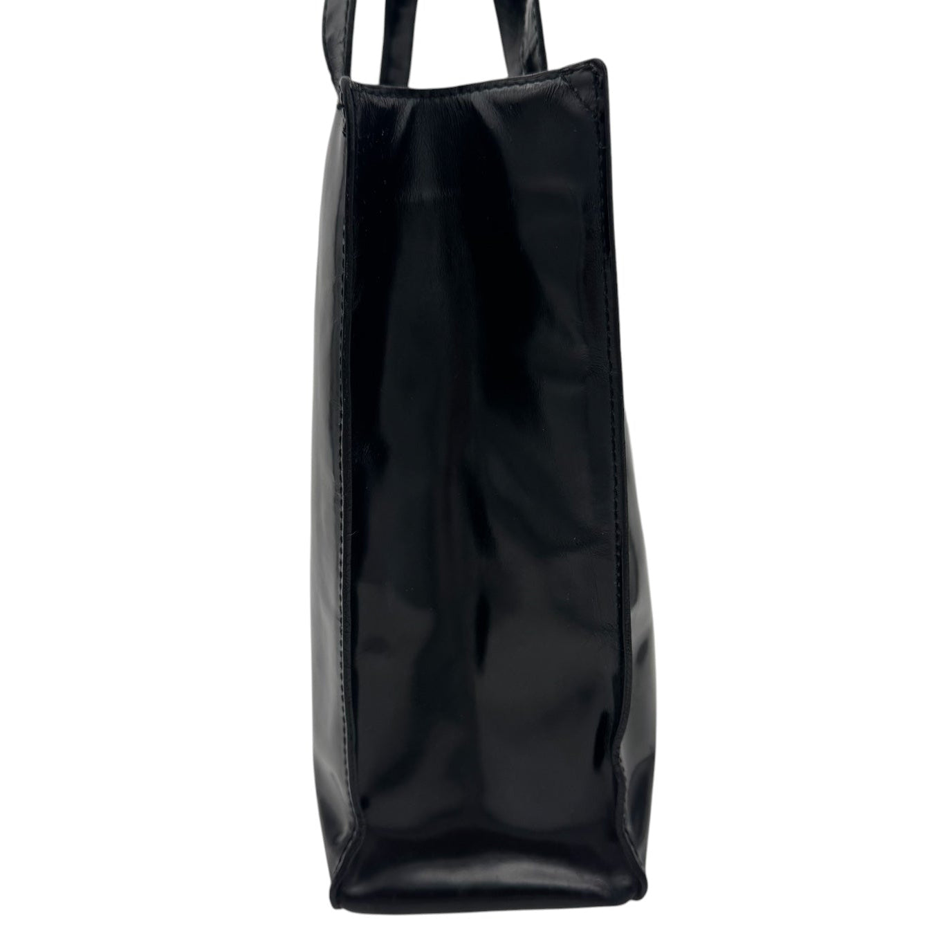 Chanel Patent Leather Logo Tote Bag Black