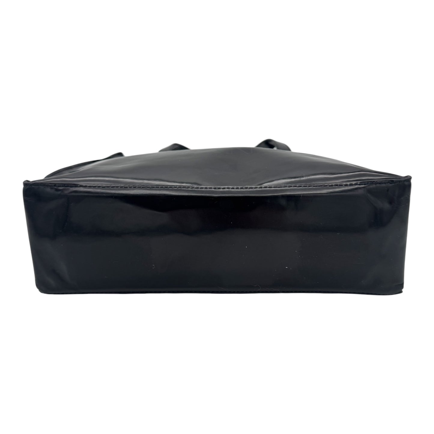 Chanel Patent Leather Logo Tote Bag Black