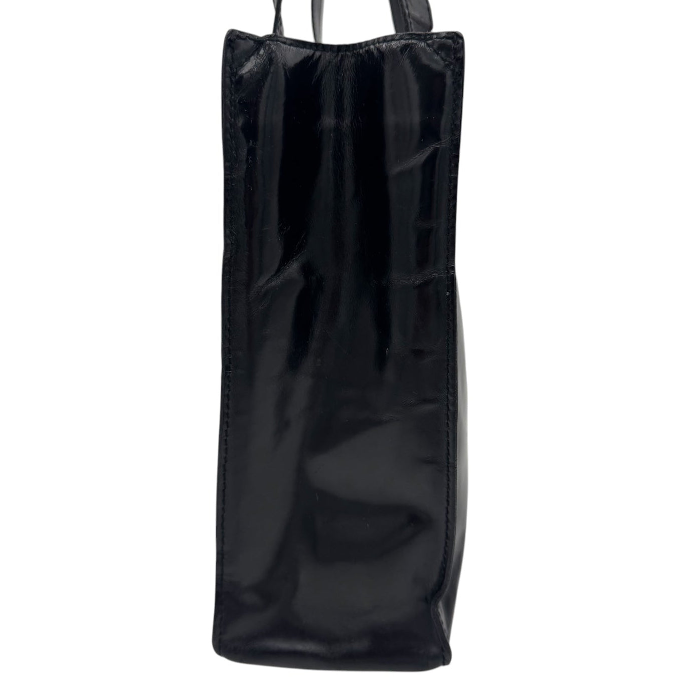 Chanel Patent Leather Logo Tote Bag Black