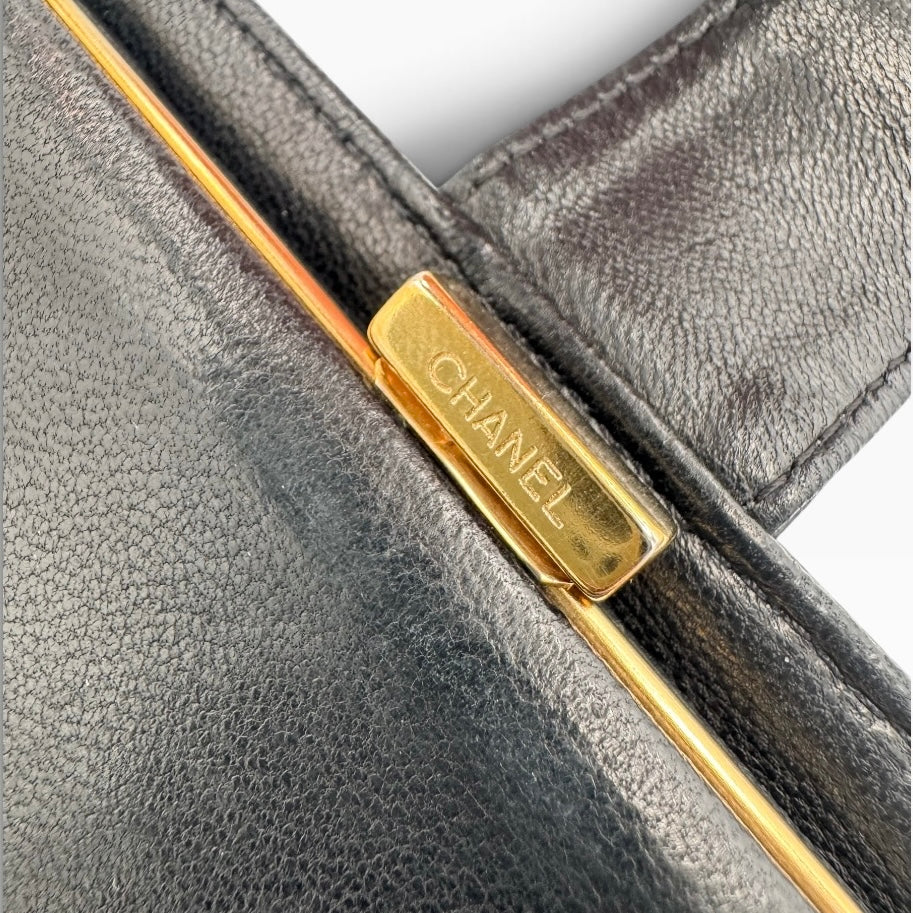 Chanel Black Caviar CC Long Wallet