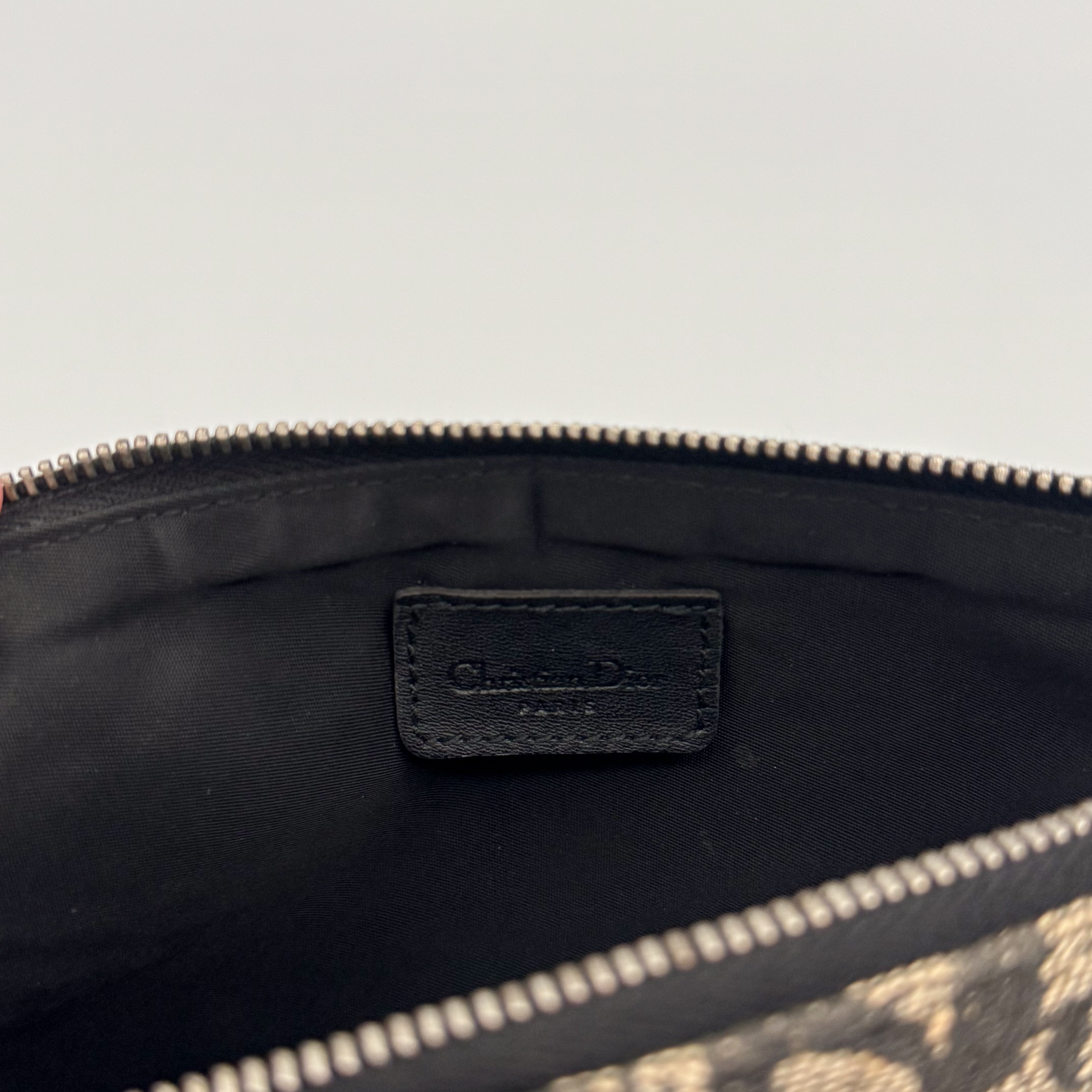 Christian Dior Saddle Bag Black Trotter Monogram Canvas Galliano