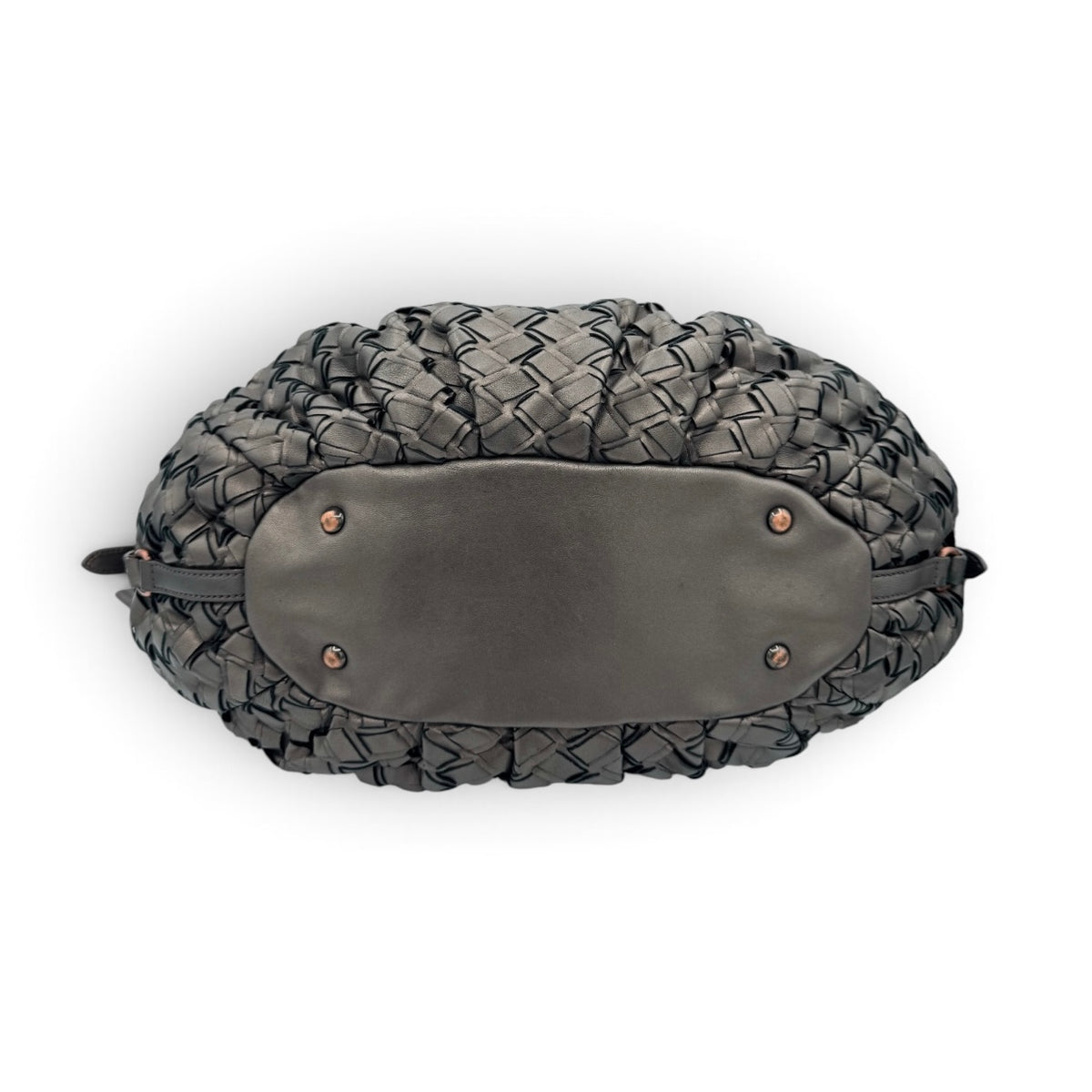 Miu Miu Metallic Nappa Woven Hobo Bag