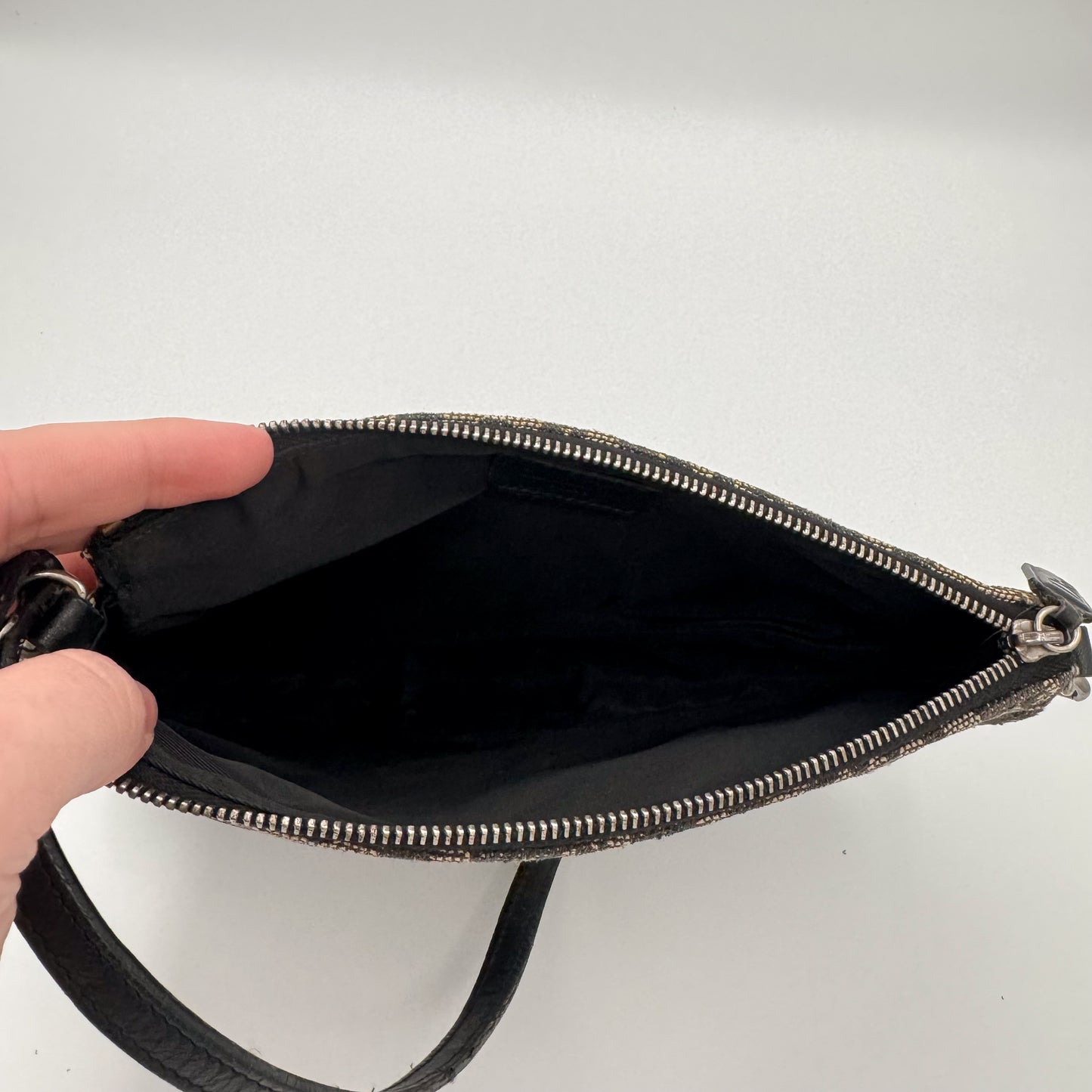 Christian Dior Saddle Bag Black Trotter Monogram Canvas Galliano Era