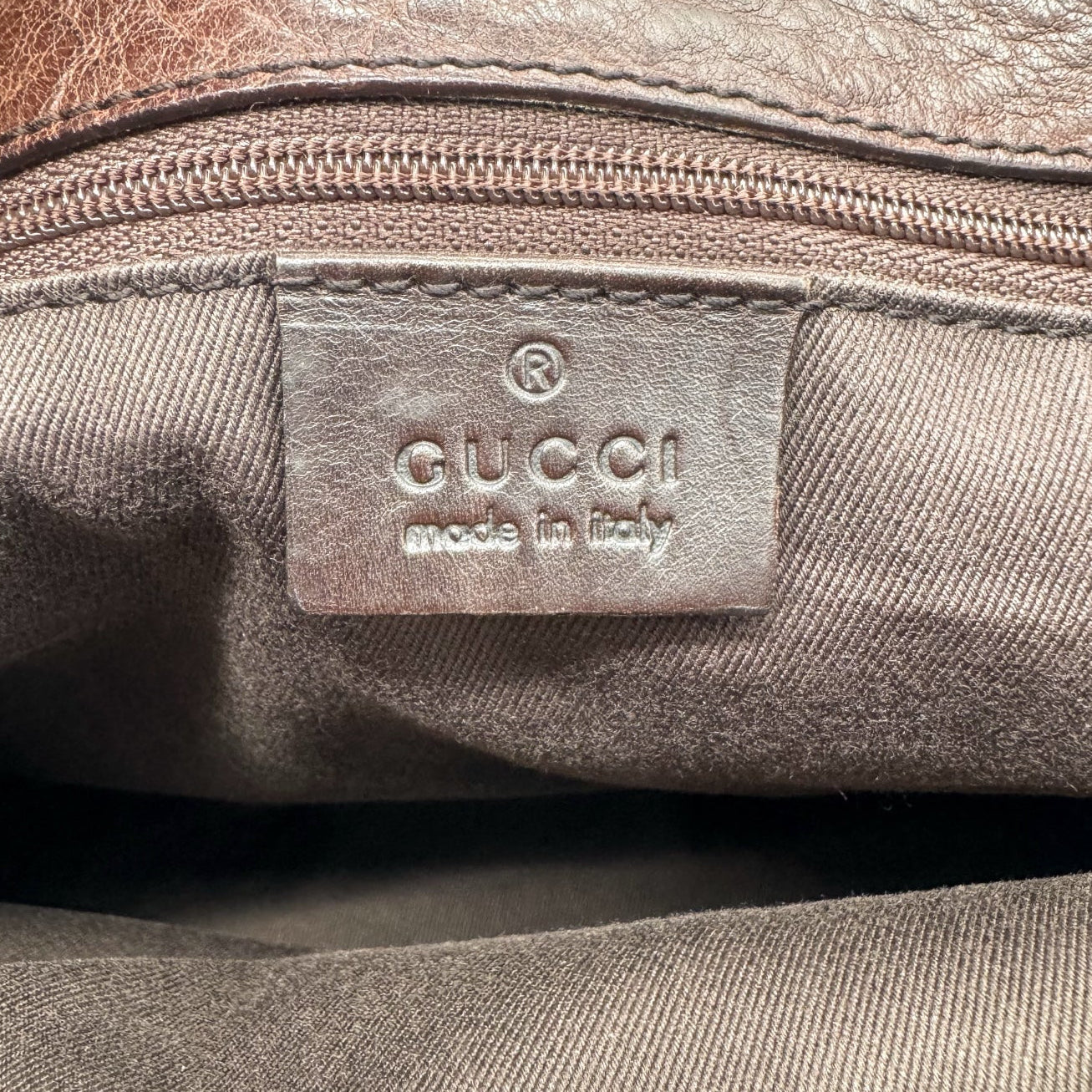 Gucci Brown GG Monogram Horsebit Shoulder Bag
