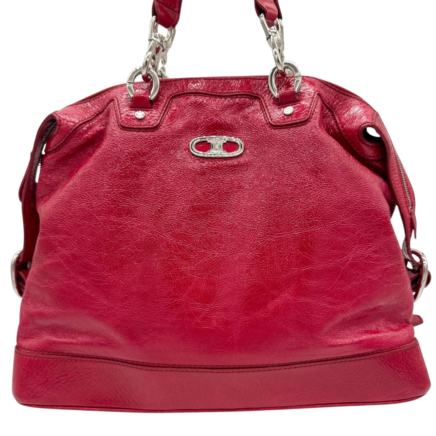 Celine Y2K Red Leather Shoulder Bag