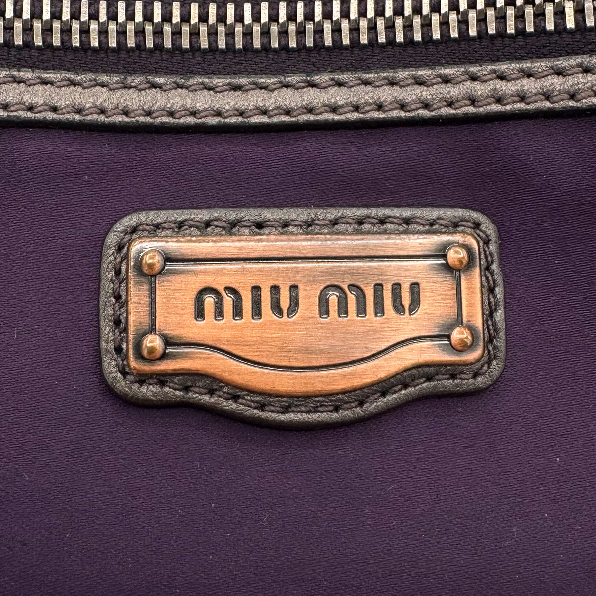 Miu Miu Metallic Nappa Woven Hobo Bag