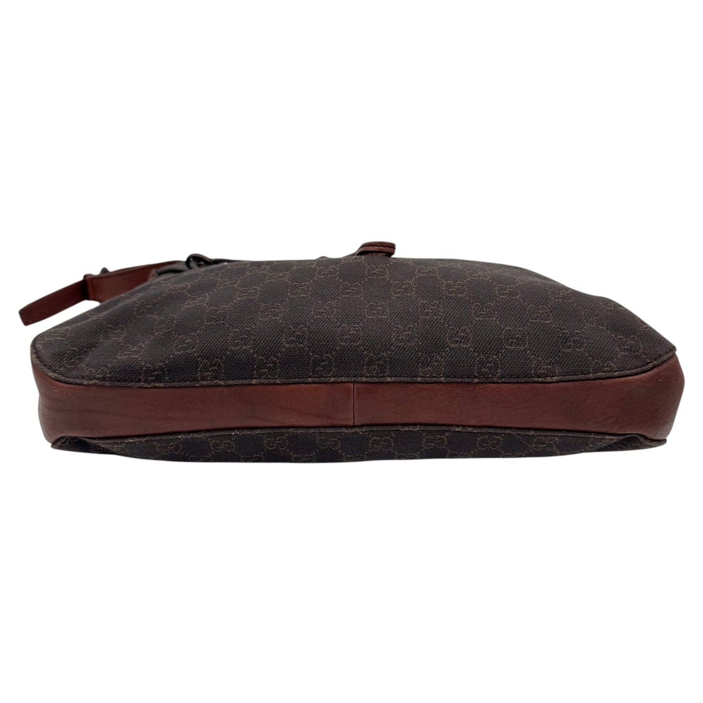 Gucci Brown GG Monogram Horsebit Shoulder Bag