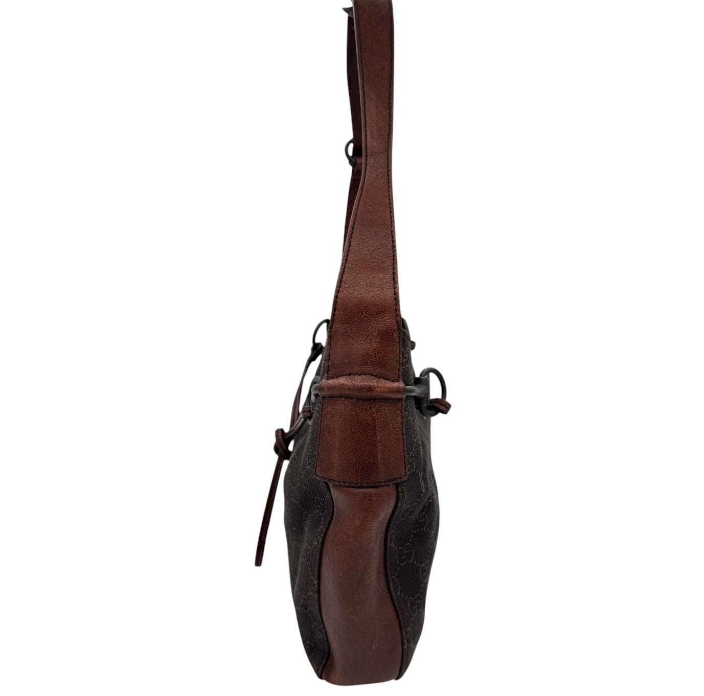 Gucci Brown GG Monogram Horsebit Shoulder Bag