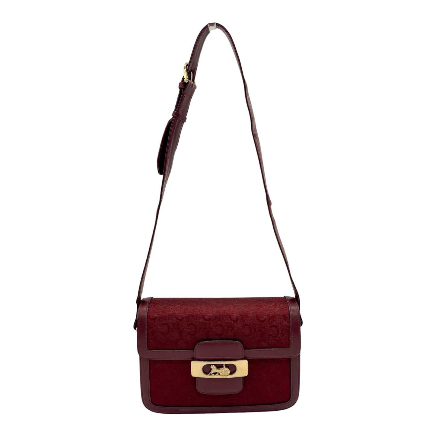Burgundy Celine Horse Carriage Shoulder Bag