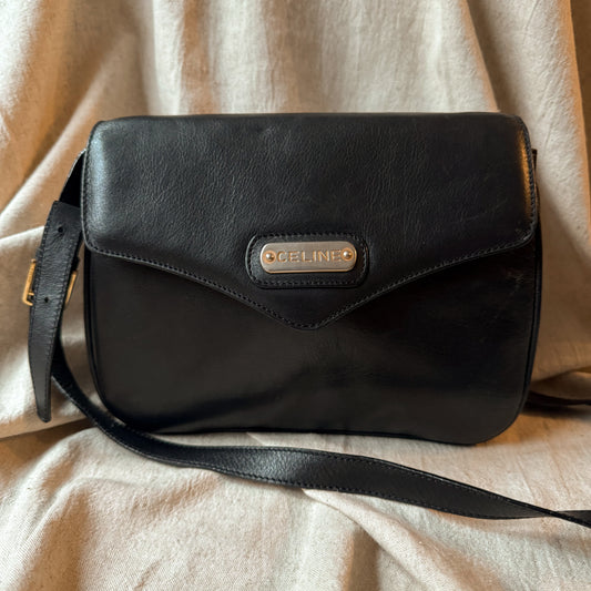 Celine Black Leather Crossbody Bag
